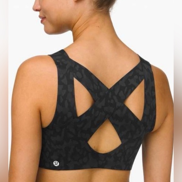 lululemon athletica Other - lululemon Enlite Bra in Black and Grey Leopard Print-Size 32B